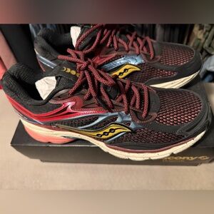 Saucony Burgundy and Black Progrid Omni 9